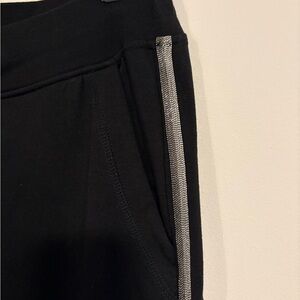 Black Jogger Pants with Caviar Stripes